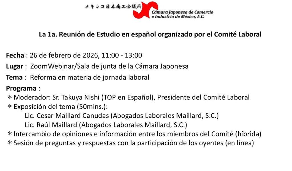 1a. Reunión de Estudio:Reforma Jornada Laboral